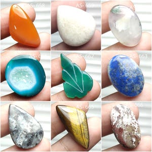 Cabujón mixto natural, gema mixta, gema suelta, gema de formas variadas, gema pulida para joyería, gema para colgante, piedra para collar