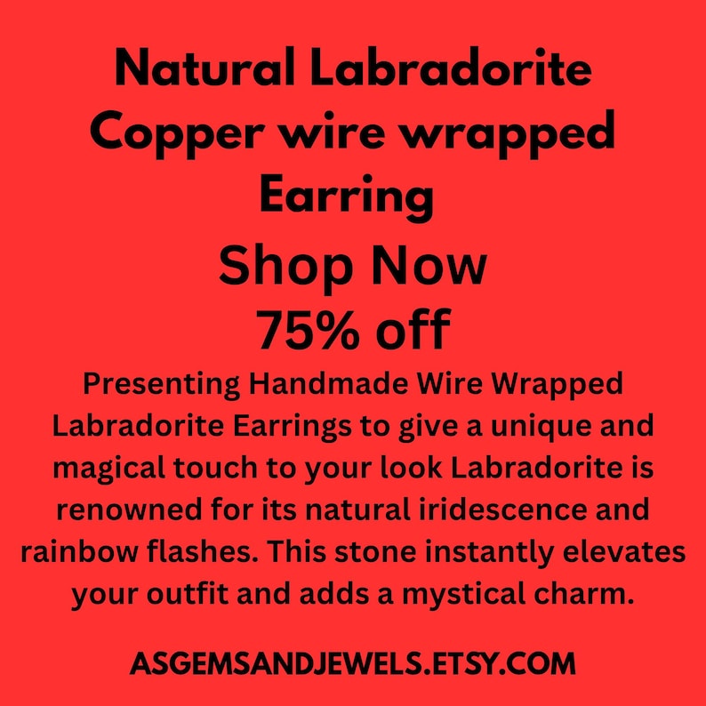 Copper Wire Wrapped Labradorite Dangle Earrings image 7