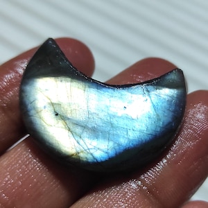 Pietra preziosa di labradorite naturale, cabochon di labradorite blu a forma di luna, pietra sciolta, cristallo di labradorite, labradorite per la creazione di gioielli