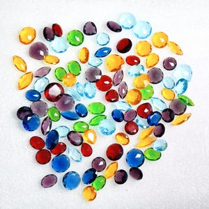 Hydro Quartz Multi Glass Gemstone, Loose Glass Gemstone Crystal Faceted Cut Stone, Mix lot Gemstone, Multi Color Stone, Jewelry Making Stone