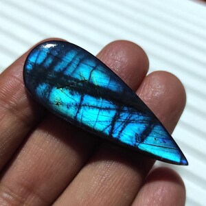 Pietra preziosa di labradorite molto bella, pietra sciolta di labradorite blu brillante, cristallo di labradorite a forma di pera, labradorite per gioielli