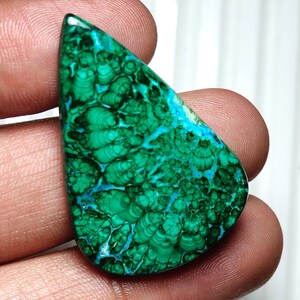 Cabochon di malachite azzurrite naturale, pietra preziosa di malachite azzurrite, pietra preziosa sfusa, pietra preziosa a forma di pera, pietra preziosa lucidata per la creazione di gioielli