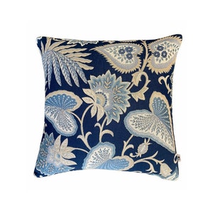flowers cushion cover, sofa pillow cover, handmade cushion cover, piped cushion cover, navy blue, grey , 50 x 50 cm, 60x35cm