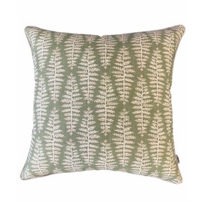 Cushion cover, green  Pillowcase, Floral Designer Decorative Pillow Cover,Piped Cushion Cover,Double Sided Cotton,50x50cm