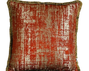 copertura cuscino, federa arancione, cuscini, federa,45x45cm, cuscino fatto a mano, cuscini di velluto, cuscino in stile