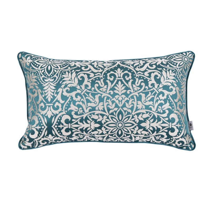 back emerald velvet,30x50cm Elegant ornament cushion cover emerald pillow Pattern cover pillow piped pillow ornament print pillow