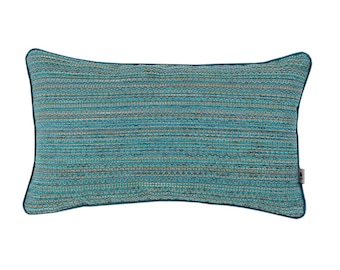 Funda de almohada Boho, Exótico, Funda de almohada de diseño costero, Funda de cojín verde, almohada de patrón, Funda de cojín de tubería, funda de cojín turquesa, 30x50cm