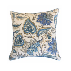 Double-sided pillowcase, flowers cushion cover, sofa pillow cover, handmade cushion cover, piped cushion cover, 50 x 50 cm