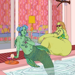 Mermaid and her girlfriend