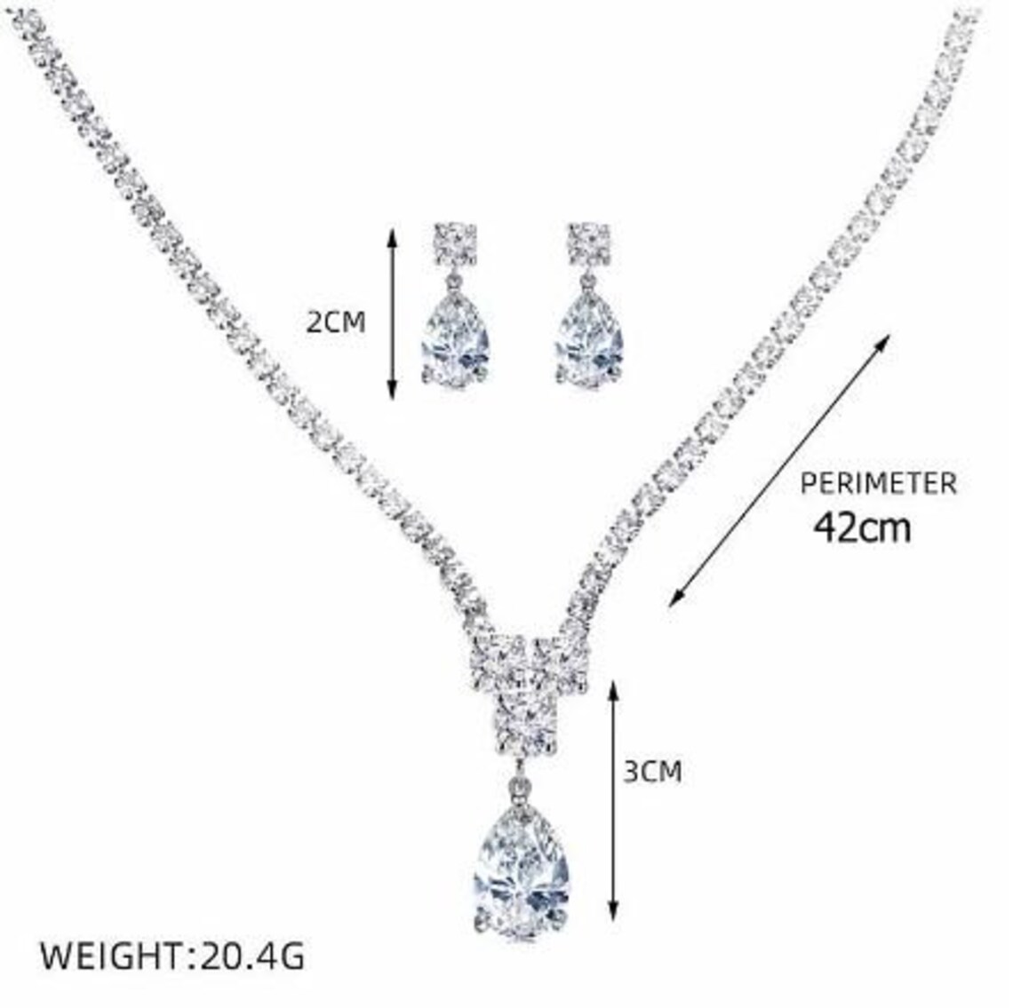 Bridal Necklace Set Silver Wedding Jewelry for Bride Silver Etsy UK