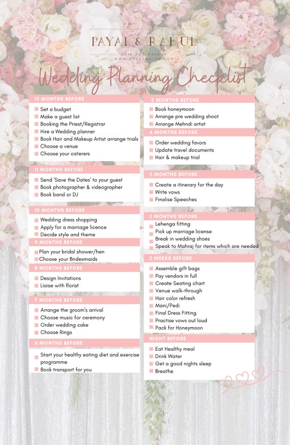 2023 Wedding Planning Checklist Wedding Planner Printable Etsy UK