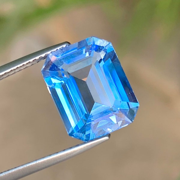 Santa Maria Color Aquamarine Beryl Gemstone, Perfect Octagon Cut Aquamarine Gemstone From Brazil , 12 | 10 | 06 MM