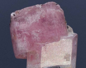 Pink Apatite Crystal with Green Tourmaline - Pakistan, 15.00 Carats