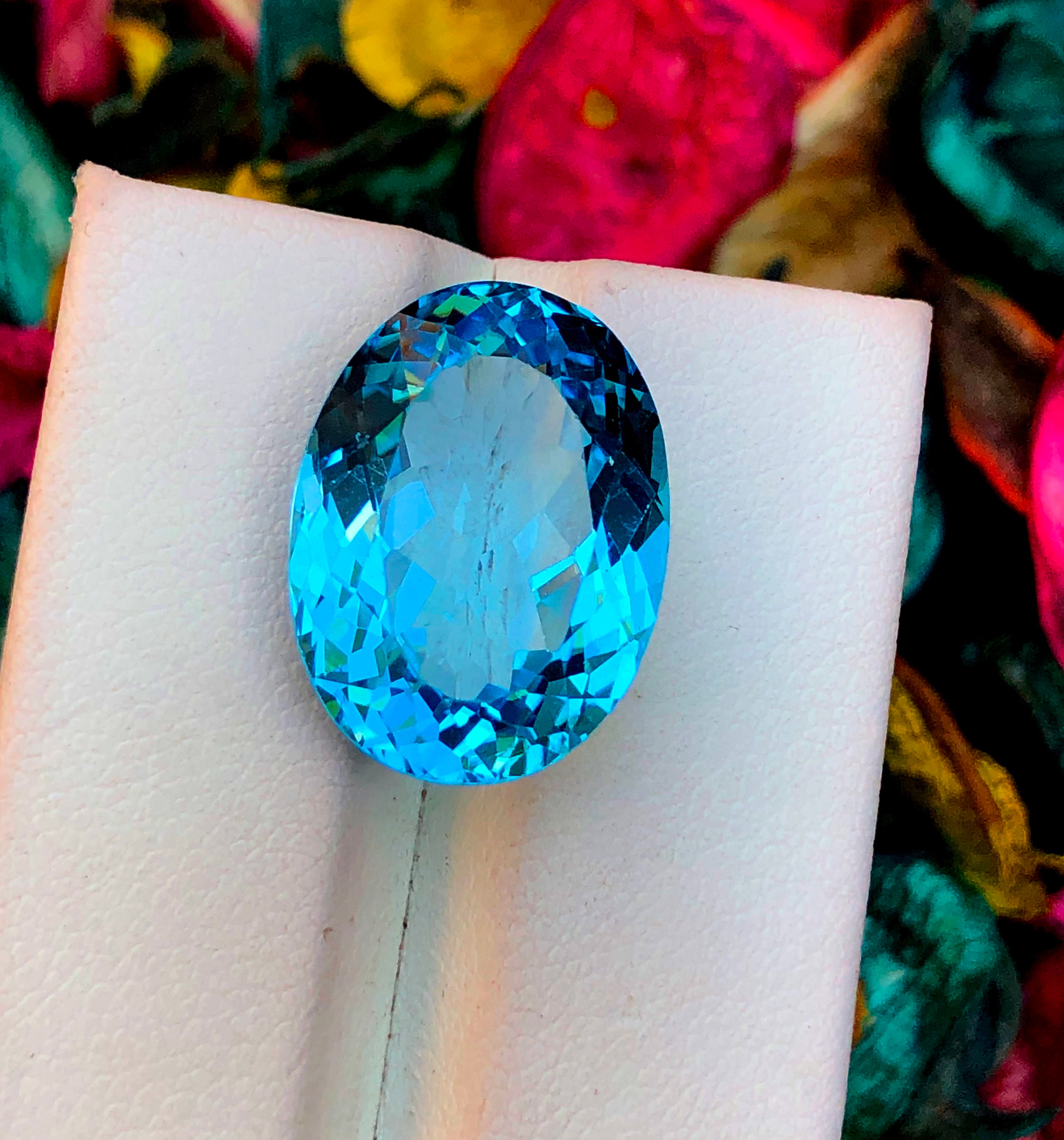 Topaz Gemstone , Natural Blue Topaz , Swiss Topaz Gemstone 19.10 Carats