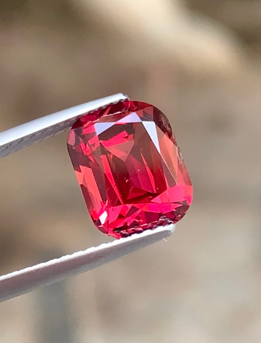 Raspberry Red Rhodolite Gemstone, Natural Top Lustrous