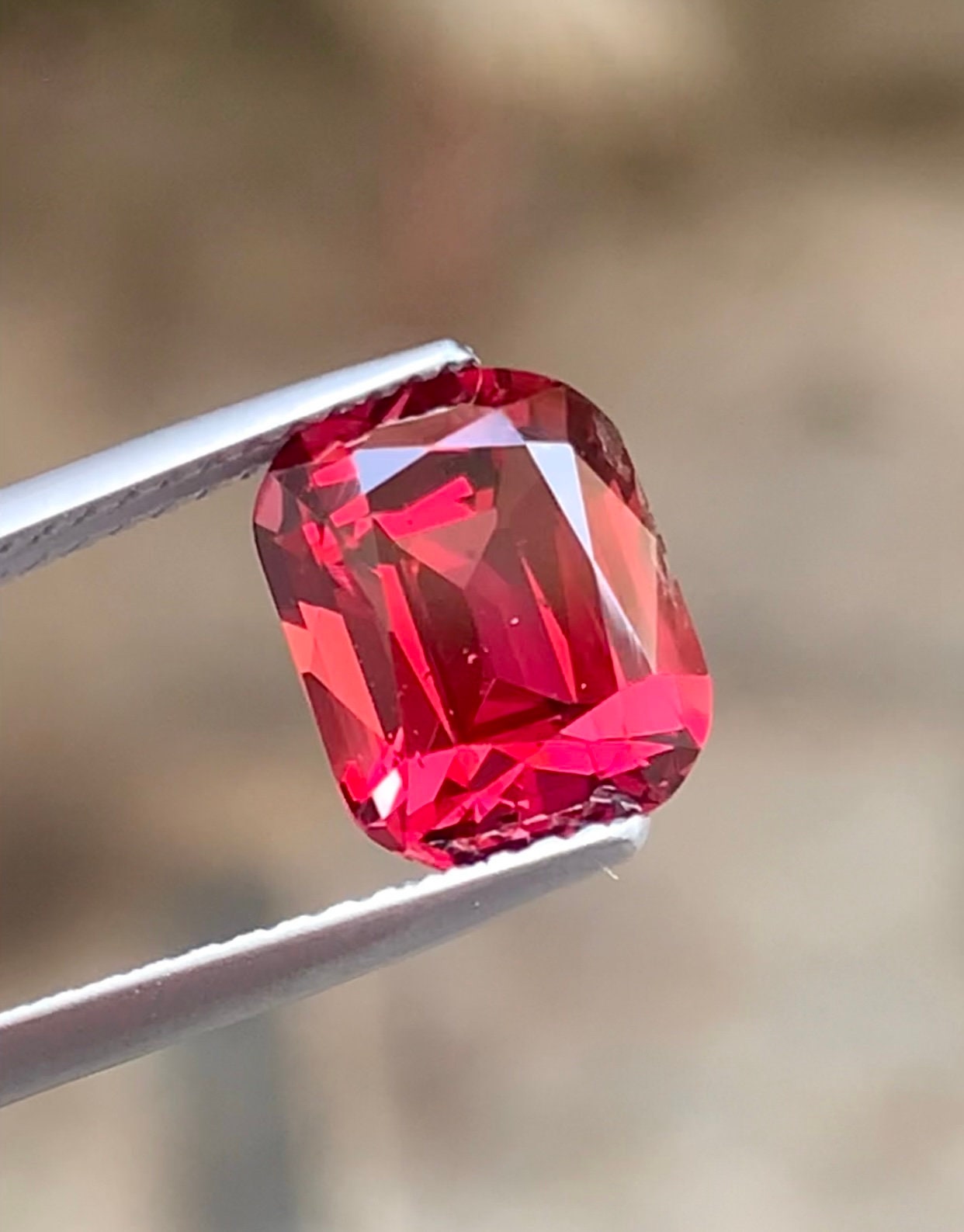 Raspberry Red Rhodolite Gemstone, Natural Top Lustrous Loose Stone From Jewelry, 3