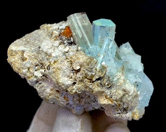 Natural Aquamarine Crystals Cluster on Matrix From Pakistan - 198 g , 75*63*50 mm