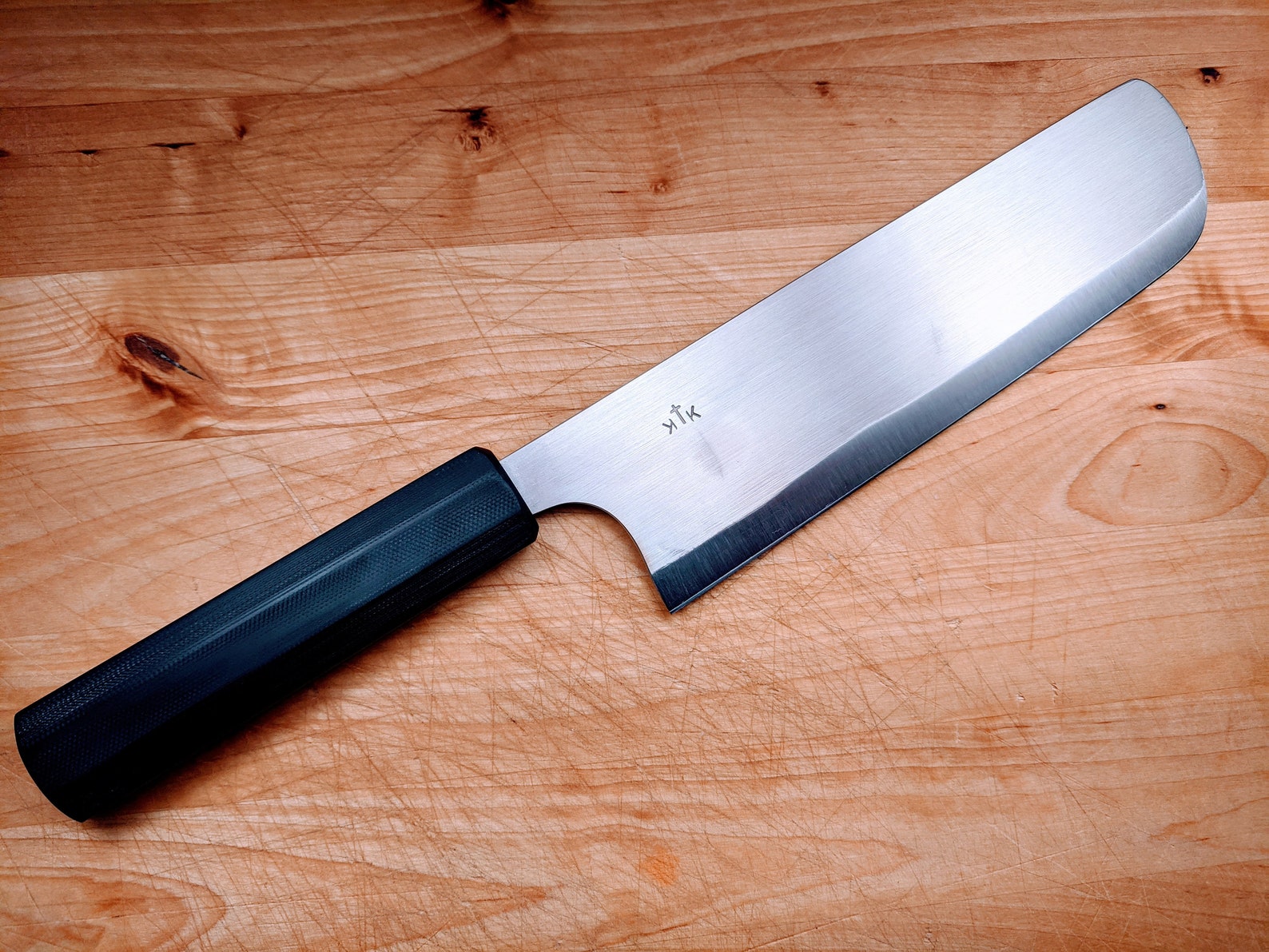 Nakiri Knife Stainless Chopping 170mm Red and Black Handle Etsy