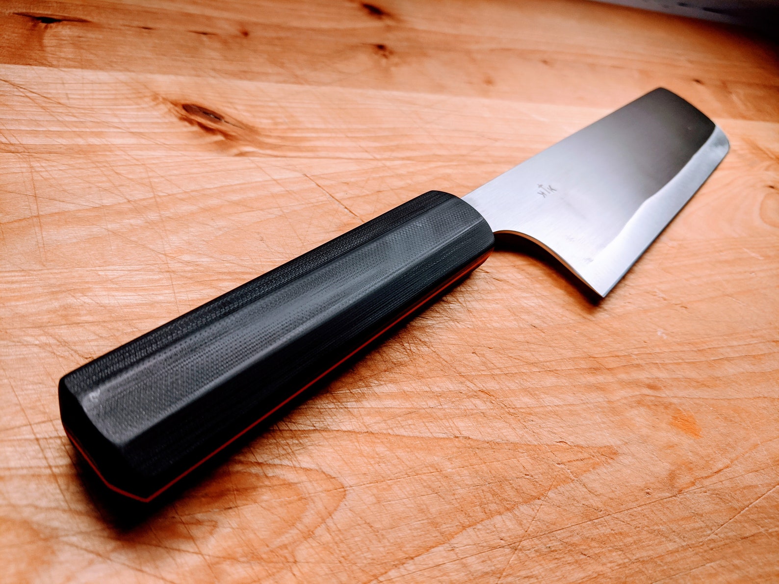 Nakiri Knife Stainless Chopping 170mm Red and Black Handle Etsy Ireland