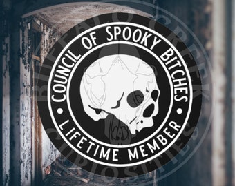 Council Of Spooky Bitches Lifetime Member Logo Round Vinyl Sticker