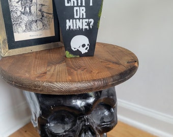 Your Crypt Or Mine 4.75 x 8 Coffin With Faux Moss Coffee Bar Shelf Filler