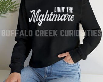 Livin' The Nightmare Morbid Motivational Unisex Heavy Blend Crewneck Sweatshirt