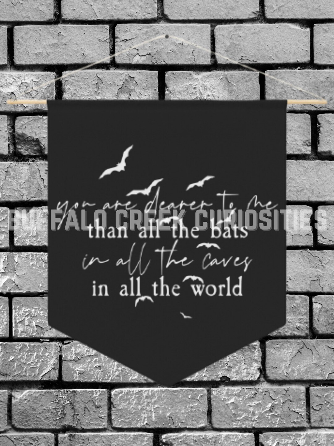 KEUSPI Halloween Wood Sign - 'You Are Dearer Than All The Bats' Gothic Bat Decor For Home