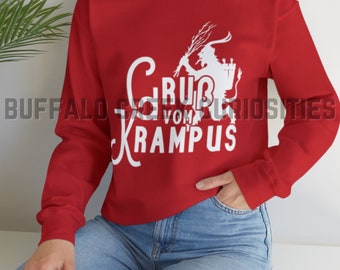 Gruß vom Krampus Krampusnacht Pagan X-Mas Hexmas Cryptmas Unisex Heavy Blend Crewneck Sweatshirt - 2023 Cryptmas Collection