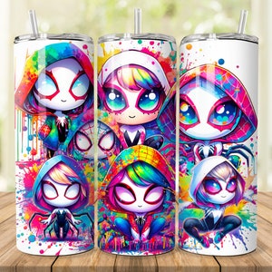 Aranha Gwen Tumbler Wrap 20 onças PNG