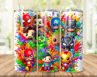 Envoltório de copo Hero, respingos de cor, 20oz PNG