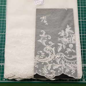 3009 c Nottingham Lace bordado 100% algodón volante diseño 23 cm
