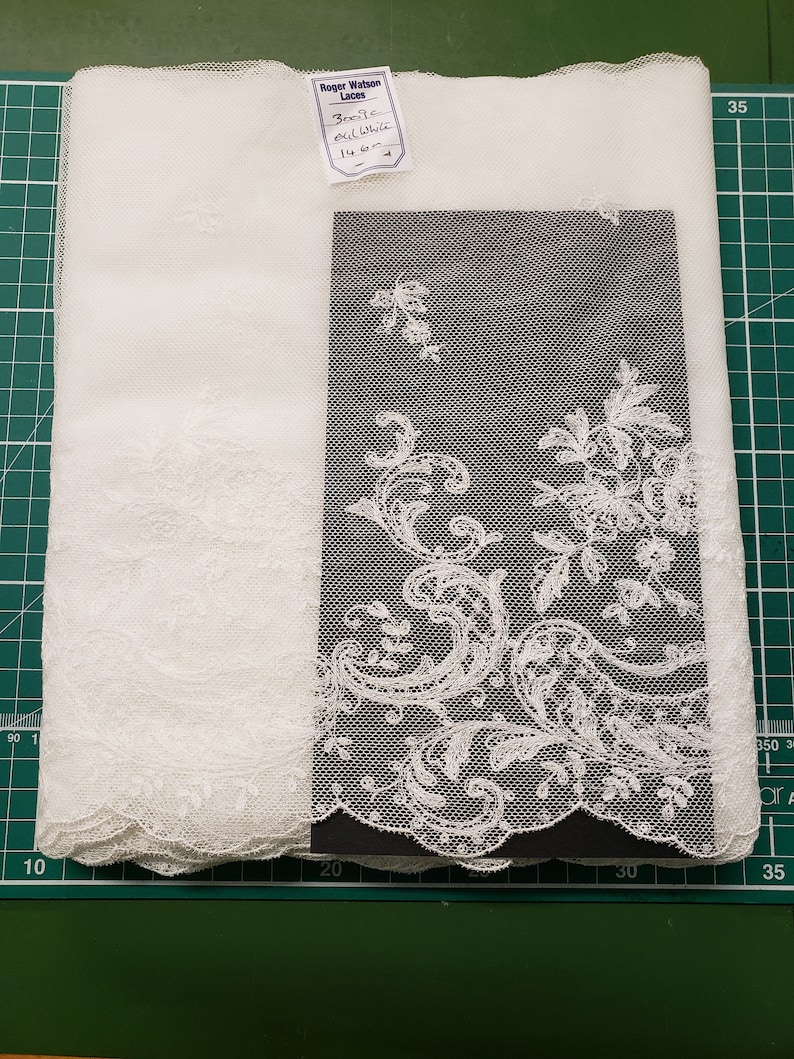 3009 c Nottingham Lace embroidered 100% cotton flouncing 23 cm design zdjęcie 1