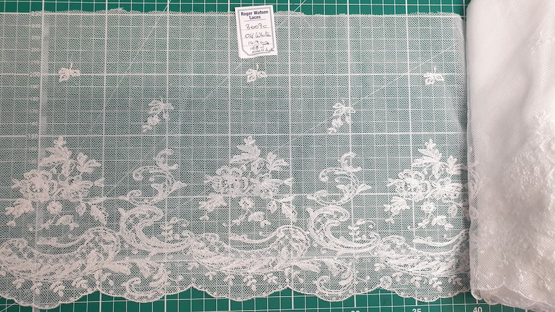 3009 c Nottingham Lace embroidered 100% cotton flouncing 23 cm design zdjęcie 3