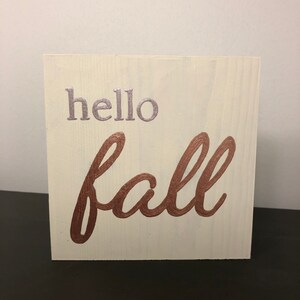Hello Fall Wood Block Sign