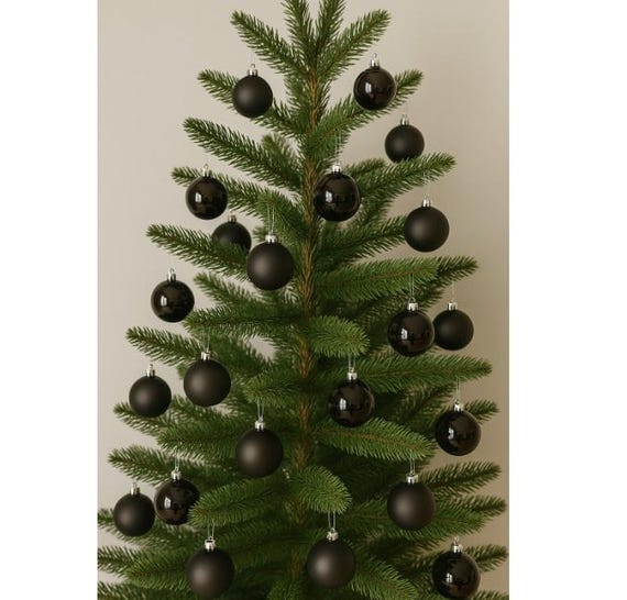 15 STK Christbaumkugeln SCHWARZ Glas 4cm Weihnachtskugeln 40mm Glas Kugeln o606 Christbaumkugeln Glaskugeln Weihnachtsdeko Christbaumschmuck