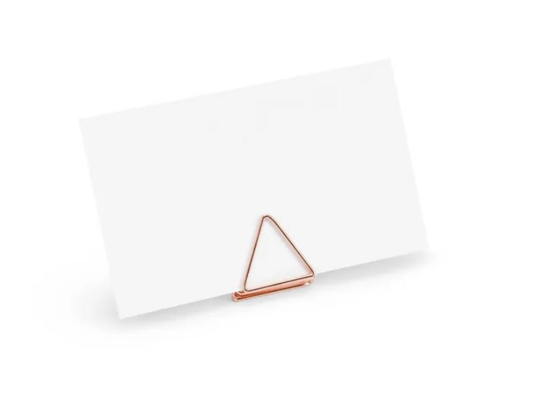 Pack of 100 Card Holders Rose Gold Color Triangle Rose Gold Color Place