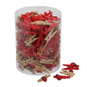 180 Stk Marienkäfer Klammer Glücksbringer rot Holz o052 Klammern Sommer Holz Dekoklammern Glückskäfer Käfer Geschenke Danke Zugaben Holzdeko