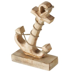 Anchor mango wood 21 cm BROWN stand ship anchor BB597 decoration maritime Nautika anchor love Baltic Sea North Sea wooden anchor decorative anchor wooden decoration sea