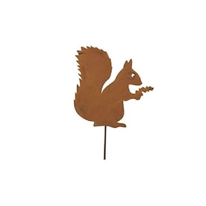 Set of 6 plugs ROST squirrel 9 cm metal plug rust decoration garden decoration 30 cm arrangement garden decoration metal forest animals garden stick