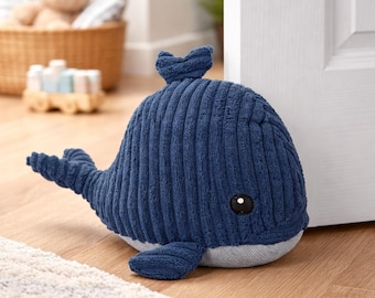 Türstopper Wal Blau Dunkelblau Tür Stop Deko 27x20cm Süß Kinderzimmer Türstop 27x20cm Raumdeko Geschenk Blauwal Tür Stopper Tierfigur