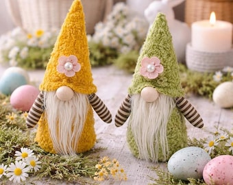 2 STK Frühlingswichtel WICHTEL Frühling Frühlingswichtel Blume Sommerwichtel  Geschenk Mama Waldwichtel Dekowichtel Zwerge gelb rosa grün