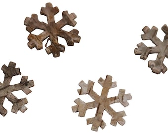 24 PCS snowflakes wood birch bark natural decoration Christmas decoration crafts birch bark decoration snowflake natural material 4 cm wooden decoration Christmas