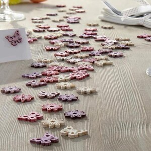 90 pcs scattered flowers butterflies wooden flowers wooden butterflies table decoration pink lilac white scattered decoration floristry crafts with children