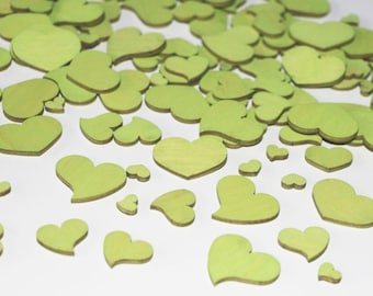 240 pcs wooden hearts light green natural decoration wedding table decoration wooden hearts MIX wooden heart decorative hearts scatter decoration engagement marriage proposal
