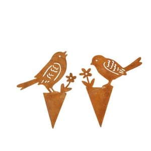 2 pcs bird plug 10 x 8 cm metal rust brown metal birds decorative birds decorative plug birds rust decoration floristry autumn decoration metal decoration wedding decoration