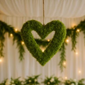 XXL Iceland moss heart green natural decoration decorative moss heart 30 x 30 cm decoration moss heart light green natural decoration wedding decoration floristry room decoration