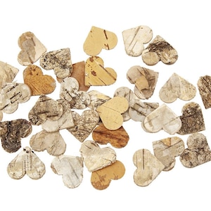 50 pcs birch hearts 2.5 cm decorative hearts made of birch bark wedding decoration birch natural decoration country house wedding table decoration bark hearts wooden hearts