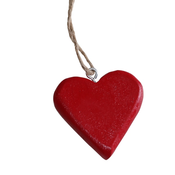 6 pièces coeurs en bois rouge 4-5 cm décoration de mariage cadeaux d'invités mangue pendentif coeur en bois décoration cintre coeur en bois souvenir main flatteur fête des mères