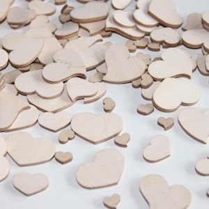 250 pcs wooden hearts natural natural decoration wedding table decoration wooden hearts wooden heart decorative hearts table decoration Valentine's Day Mother's Day table decoration