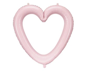 Ballon coeur XXL 86 cm, demande en mariage, décoration de mariage, ballons de mariage XL rose, vieux rose, forme de coeur, ballon ouvert en aluminium